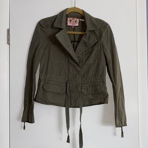 Juicy Couture Green Cotton Military Jacket